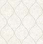 Seabrook Ogee Off-White and Metallic Gold Wallpaper