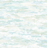 Seabrook Brushstrokes Metallic Champagne, White, and Powder Blue Wallpaper