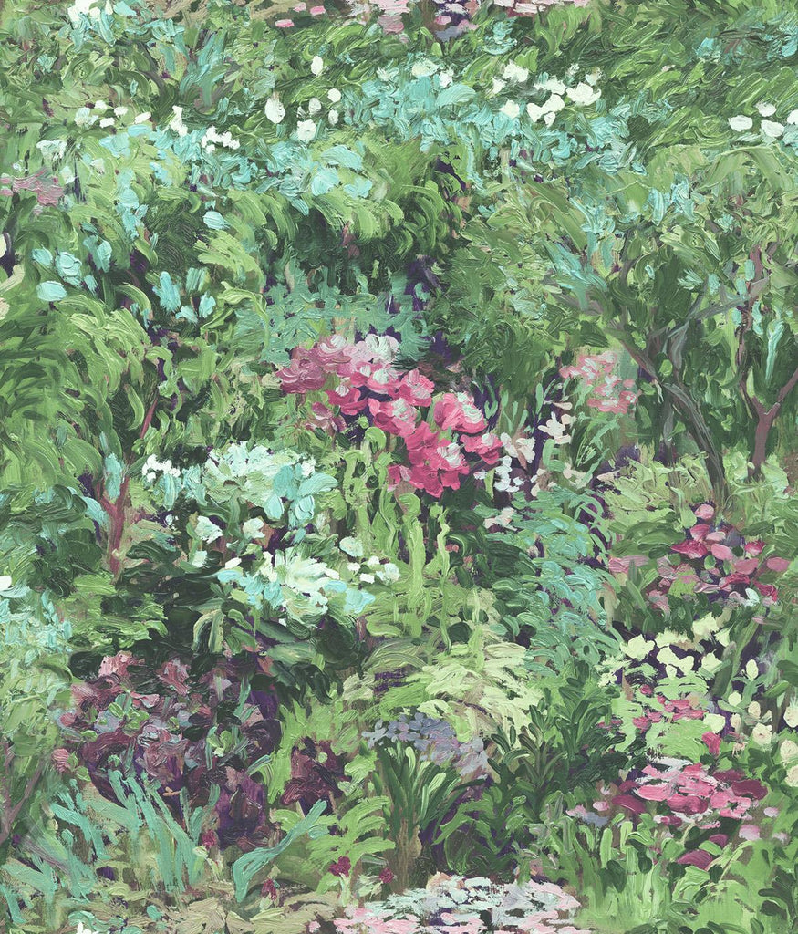 Seabrook Floral Green Wallpaper