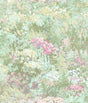 Seabrook Floral Metallic Teal, Green, and Pink Wallpaper