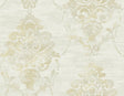Seabrook Damask Metallic Cream and Tan Wallpaper