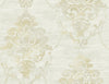 Seabrook Damask Metallic Cream And Tan Wallpaper