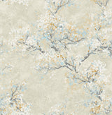Seabrook Cherry Blossoms Beige Wallpaper