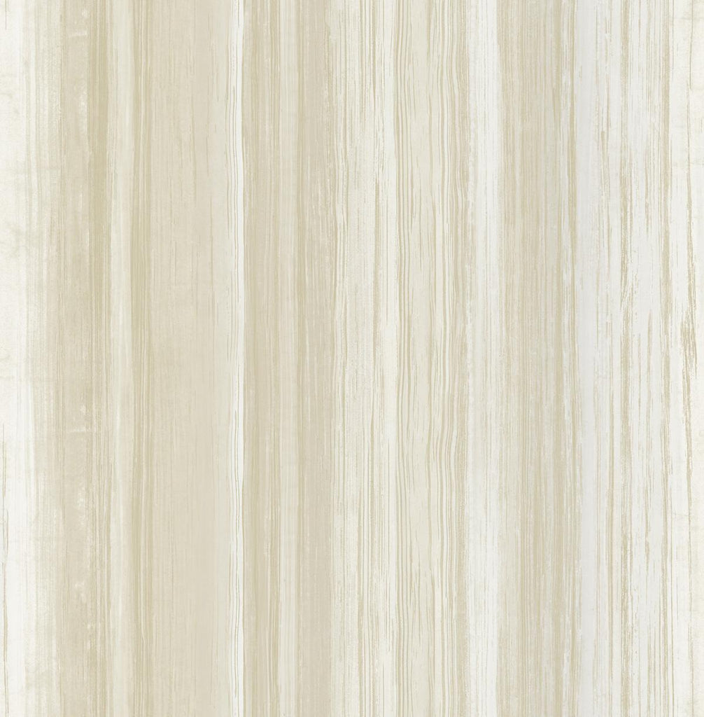 Seabrook Stripe Metallic Ivory and Sand Wallpaper