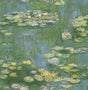 Seabrook Lily Pads Greenery, Denim, and Pink Wallpaper