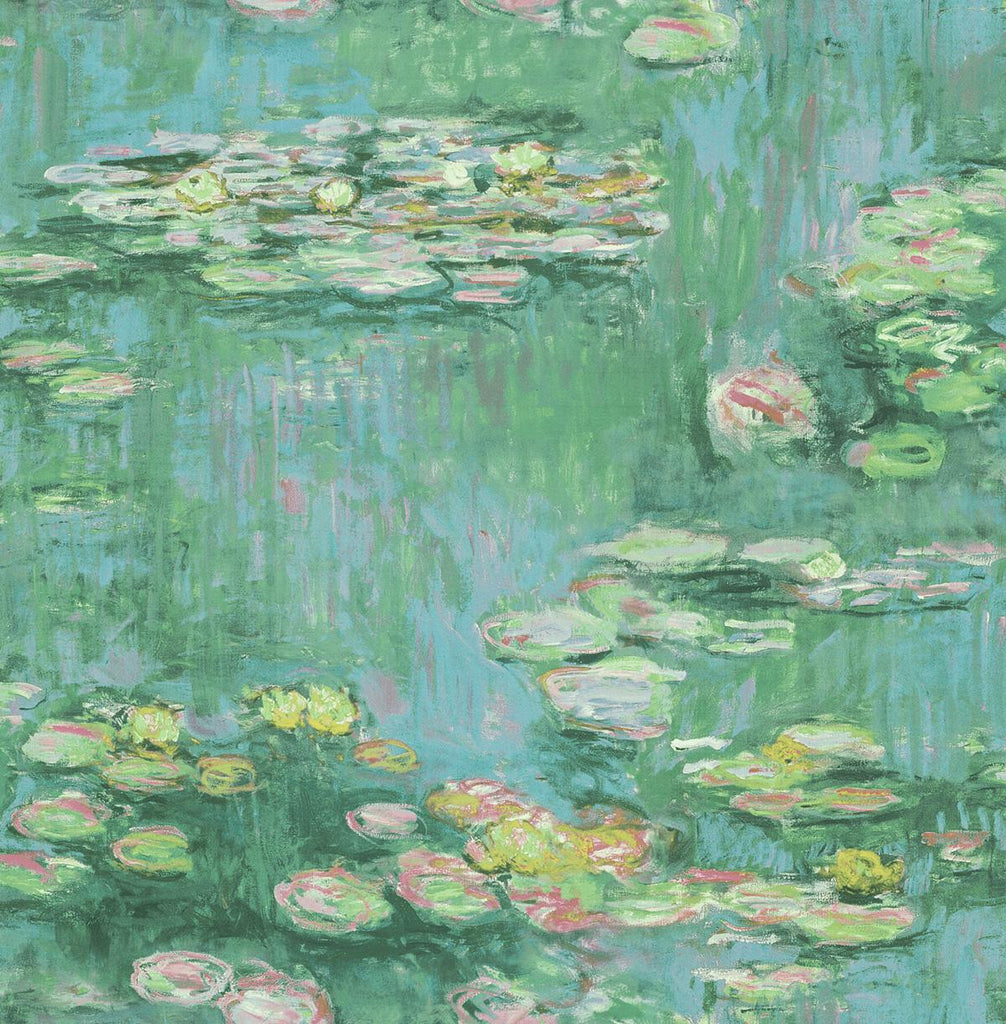Seabrook Lily Pads Green Wallpaper