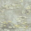 Seabrook Lily Pads Gray, Powder Blue, And Gold Wallpaper