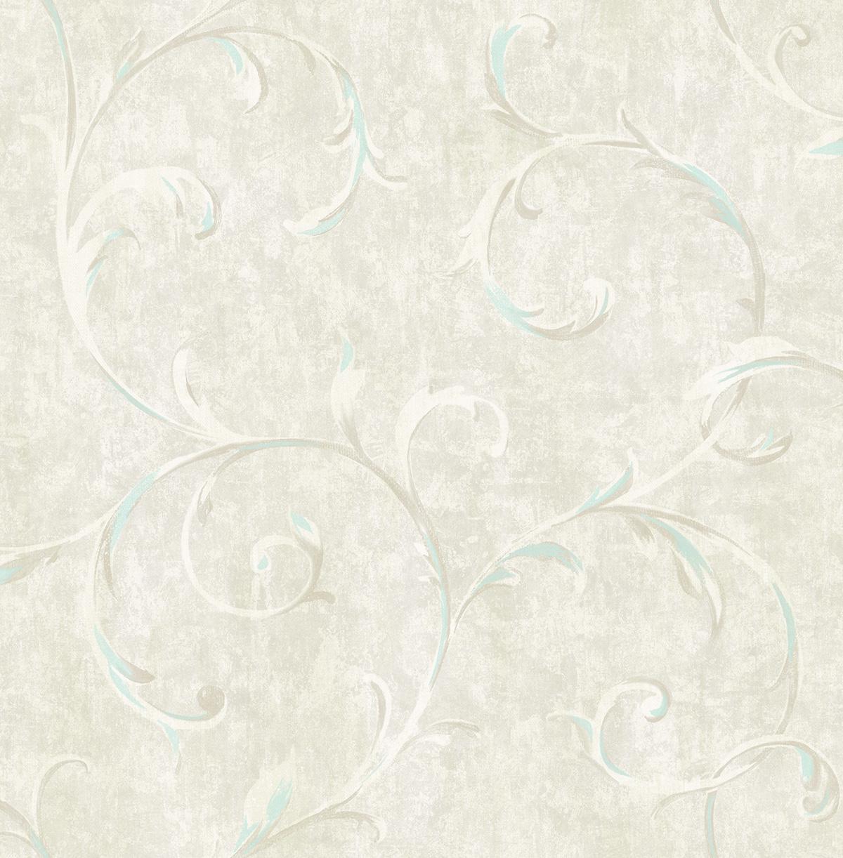 Seabrook Scroll Grey Wallpaper