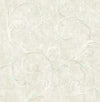 Seabrook Scroll Metallic Baby Blue And Grey Wallpaper