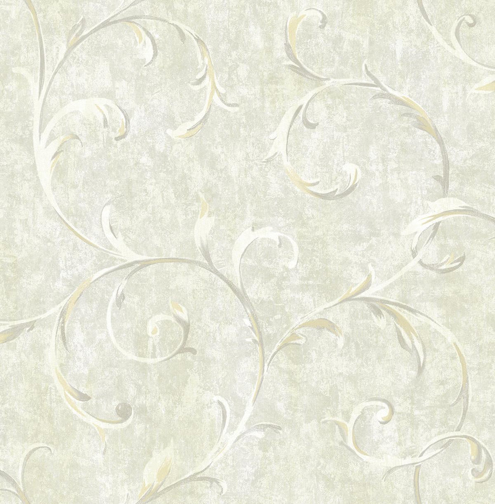 Seabrook Scroll Gold Wallpaper