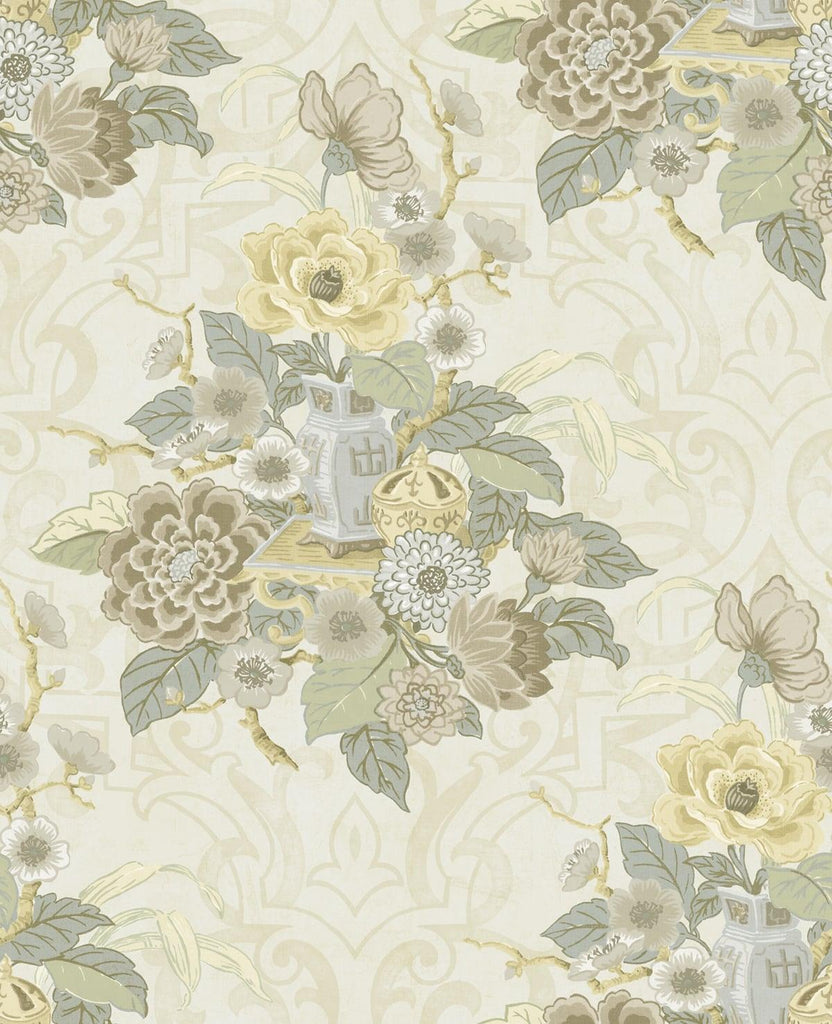 Seabrook Dynasty Floral Off-White Wallpaper