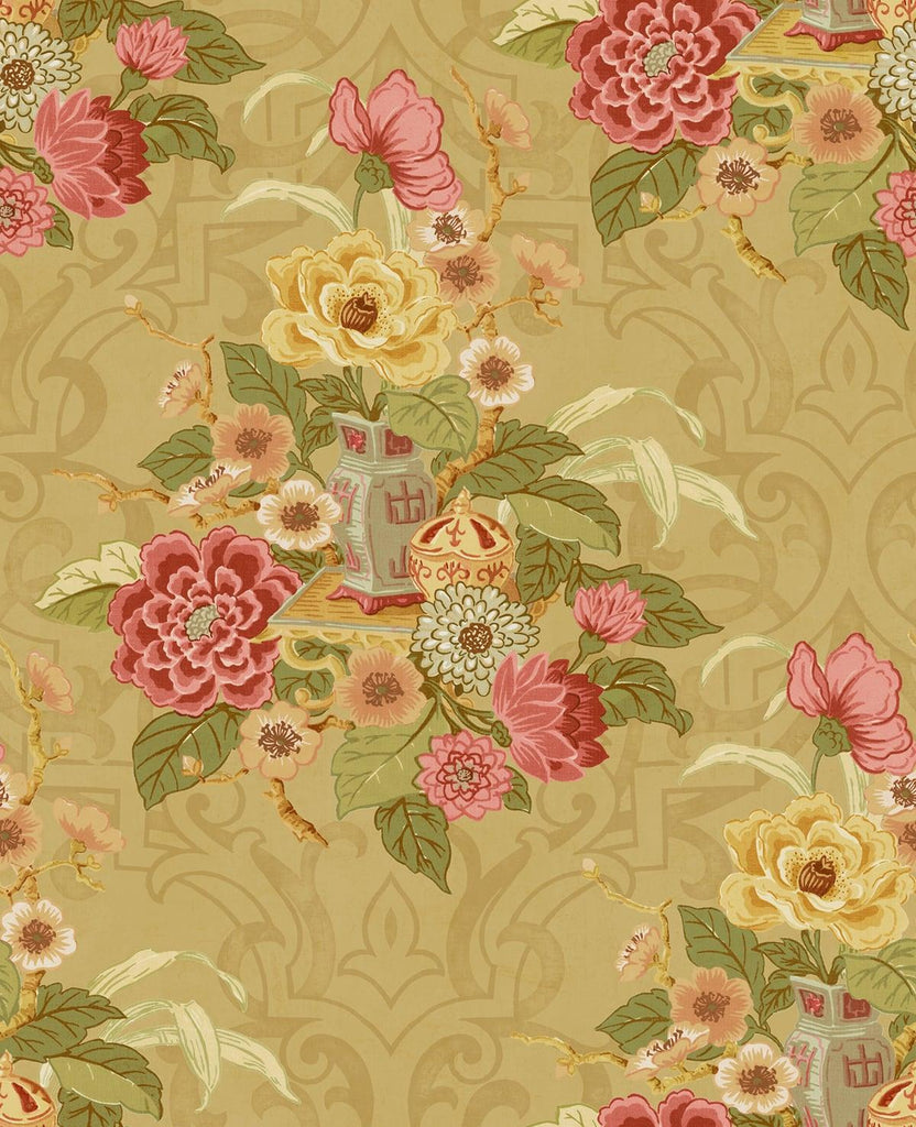 Seabrook Dynasty Floral Gold Wallpaper