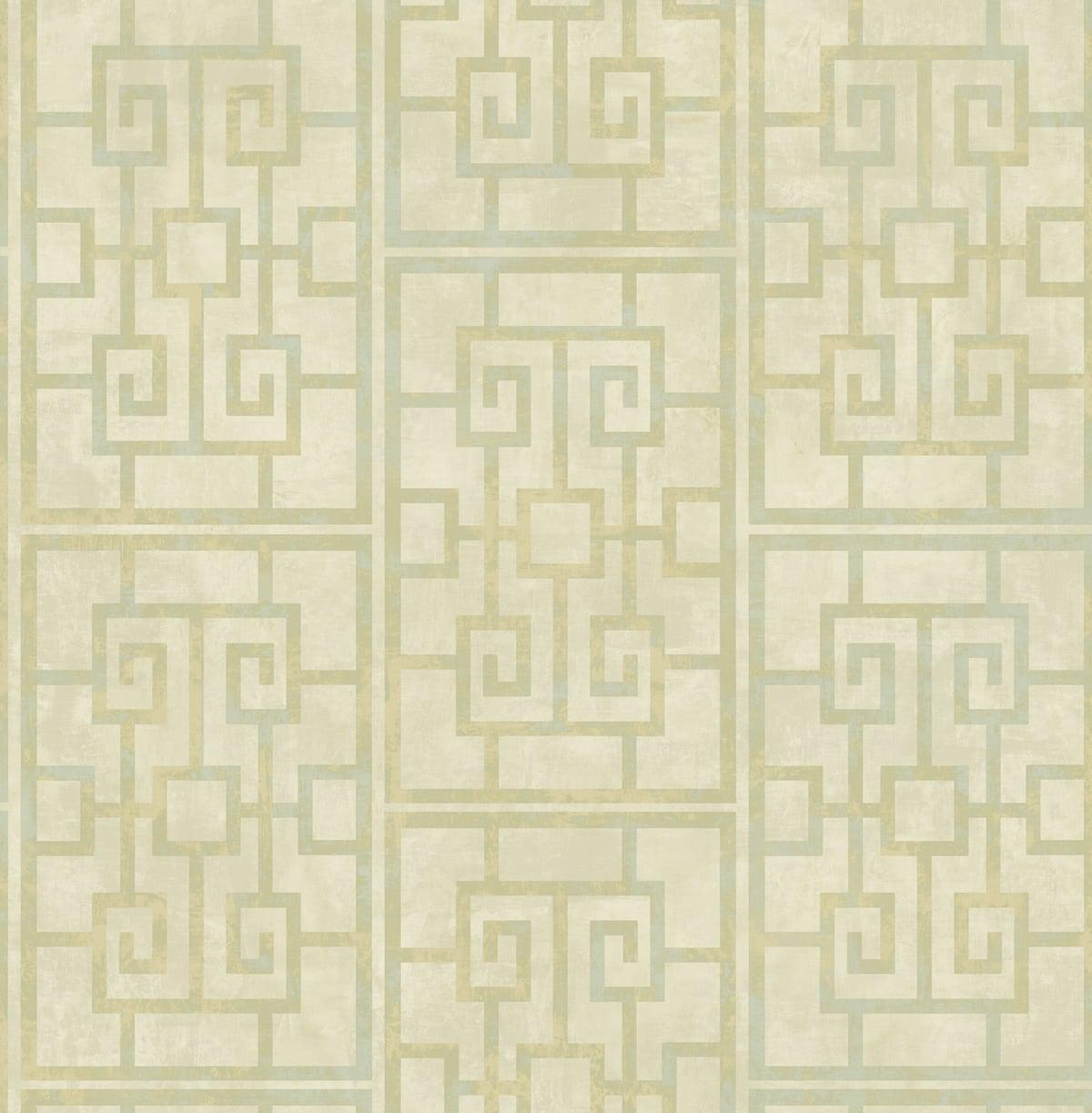 Seabrook Dynasty Lattice Green Wallpaper