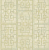 Seabrook Dynasty Lattice Metallic Pearl And Mint Wallpaper