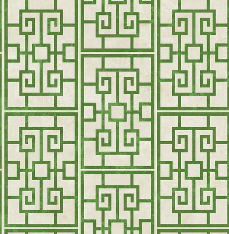 Seabrook Dynasty Lattice Green Wallpaper