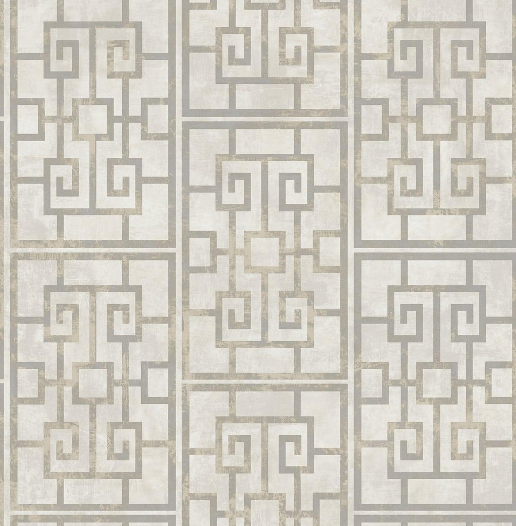 Seabrook Dynasty Lattice Grey Wallpaper