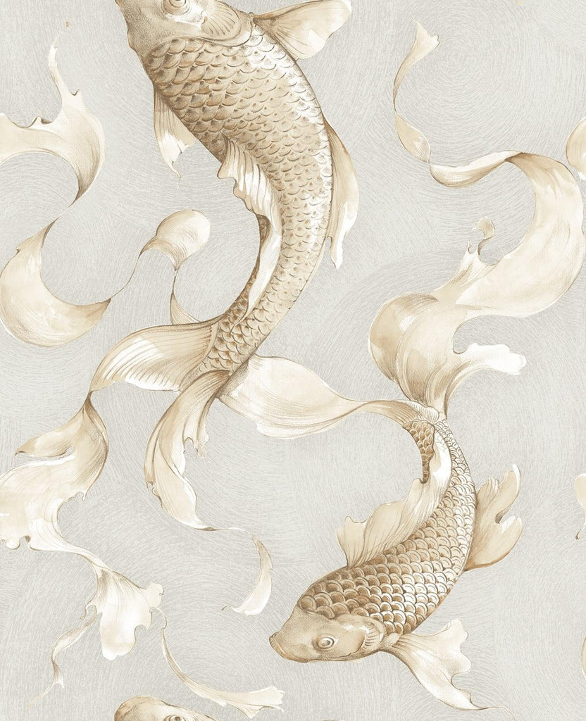 Seabrook Koi Fish Grey Wallpaper