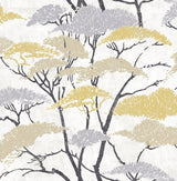 Seabrook Confucius Tree Metallic Gold and Silver Wallpaper