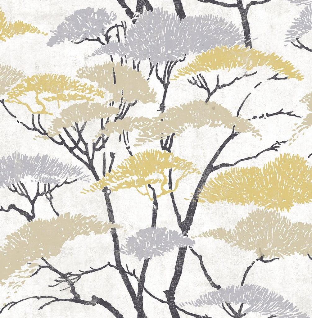 Seabrook Confucius Tree Gold Wallpaper