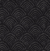 Seabrook Confucius Scallop Ebony and Metallic Mocha Wallpaper