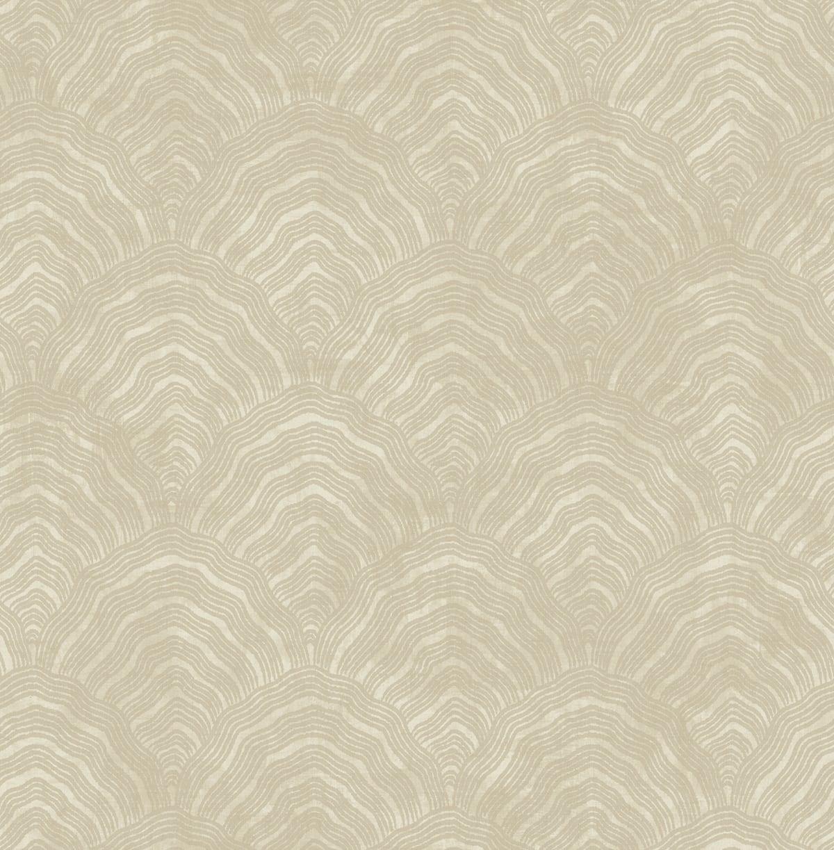 Seabrook Confucius Scallop Beige Wallpaper