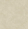 Seabrook Confucius Scallop Tan And Metallic Pearl Wallpaper