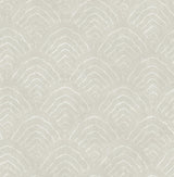 Seabrook Confucius Scallop Linen and Metallic Pearl Wallpaper