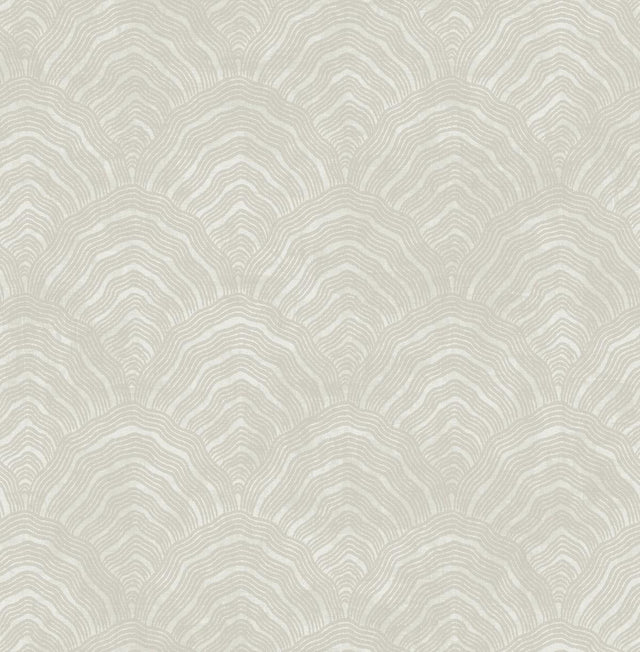 Seabrook Confucius Scallop Linen and Metallic Pearl Wallpaper