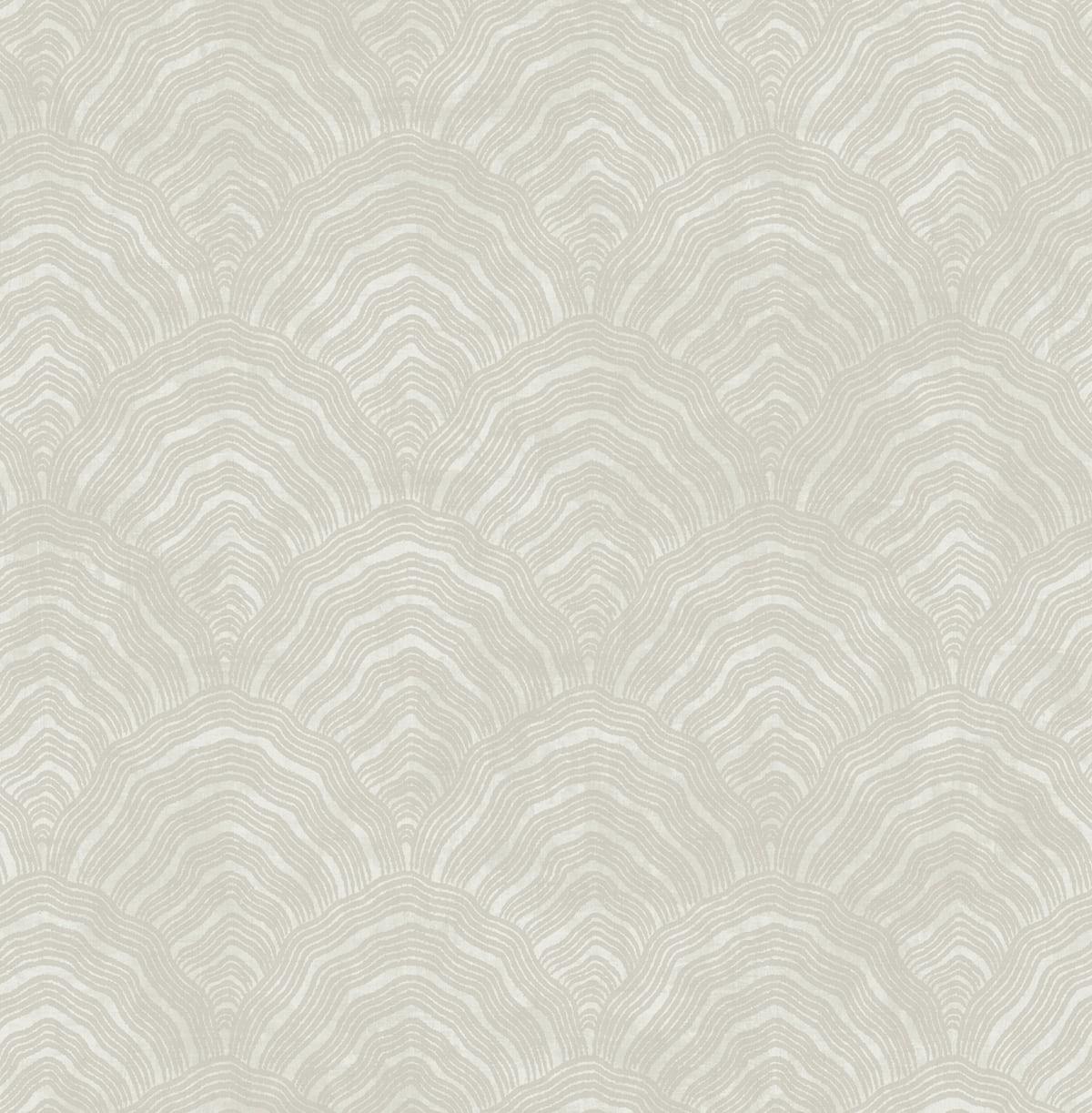 Seabrook Confucius Scallop Beige Wallpaper