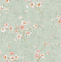 Seabrook Silk Road Dogwood Metallic Mint and Pink Wallpaper