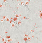 Seabrook Silk Road Dogwood Metallic Silver and Strawberry Wallpaper