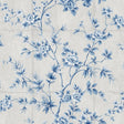 Seabrook Great Wall Floral Metallic Silver and Sky Blue Wallpaper