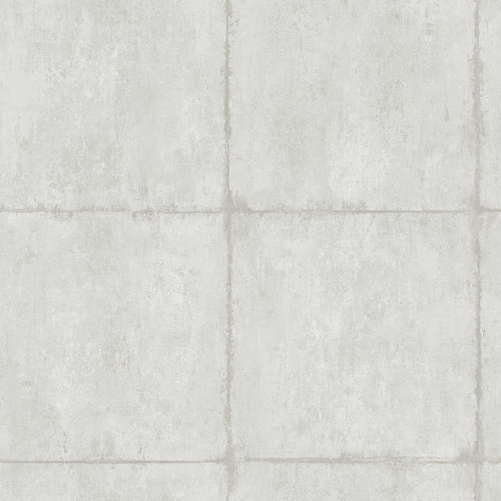 Seabrook Great Wall Blocks Metallic Silver and Grey Wallpaper