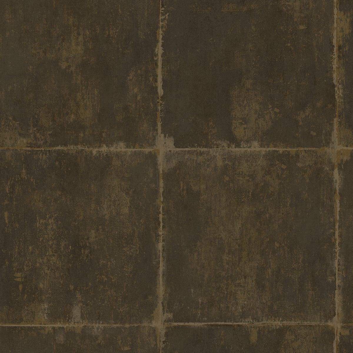 Seabrook Great Wall Blocks Metallic Mocha and Gold Wallpaper