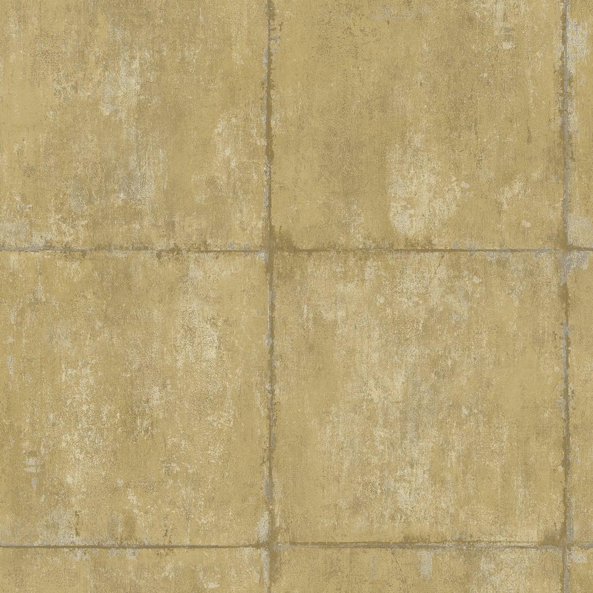 Seabrook Great Wall Blocks Metallic Gold and Silver Wallpaper