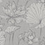 Seabrook Lotus Floral Metallic Silver and Gray Wallpaper