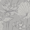 Seabrook Lotus Floral Metallic Silver And Gray Wallpaper