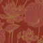 Seabrook Lotus Floral Metallic Gold and Crimson Wallpaper