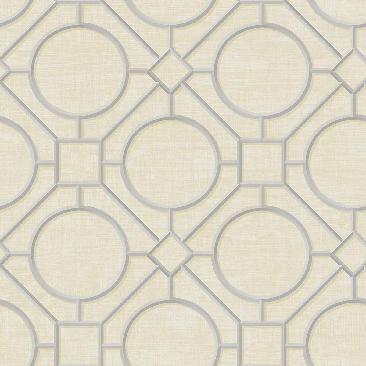 Seabrook Silk Road Trellis Beige Wallpaper