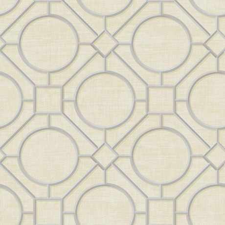 Seabrook Silk Road Trellis Beige Wallpaper