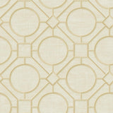 Seabrook Silk Road Trellis Metallic Gold and Linen Wallpaper