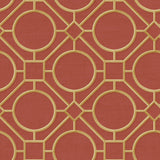 Seabrook Silk Road Trellis Red Wallpaper