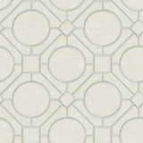 Seabrook Silk Road Trellis Metallic Mint and Off-White Wallpaper