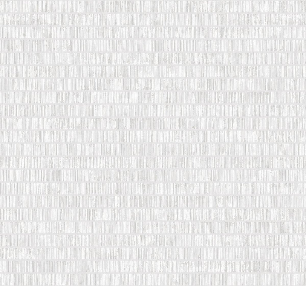 Seabrook Textured Stripe Metallic Pearl and White Wallpaper