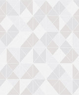 Seabrook Metallic Geo Grey Wallpaper