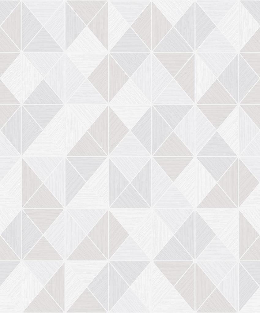 Seabrook Metallic Geo Grey Wallpaper