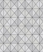 Seabrook Metallic Geo Metallic Silver and Ebony Wallpaper