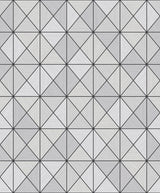 Seabrook Metallic Geo Grey Wallpaper