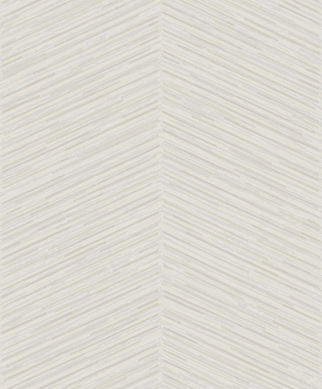 Seabrook Herringbone Stripe Metallic Champagne and Beige Wallpaper