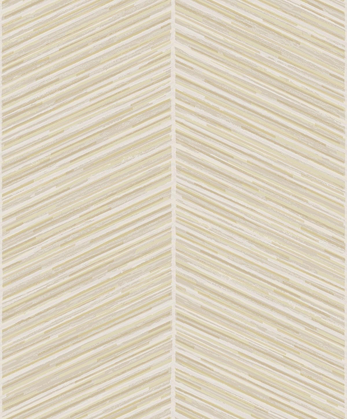 Seabrook Herringbone Stripe Metallic Gold and Off-White Wallpaper